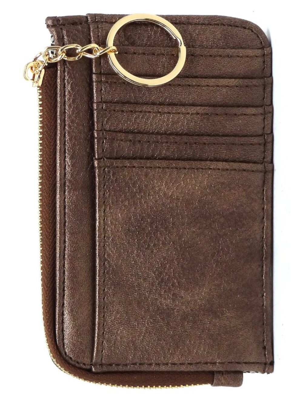 Fashion Card Holder Keychain Wallet - Bronze